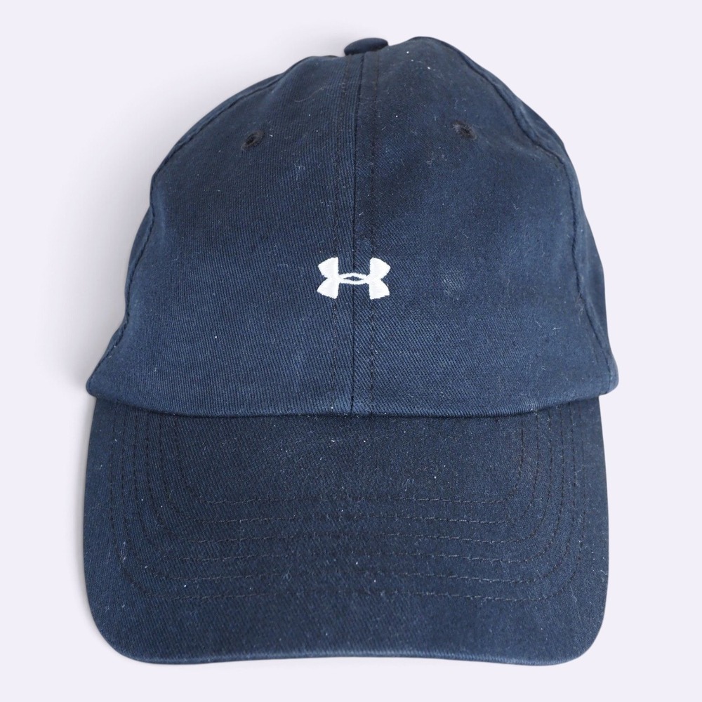 Under Armour Womens Navy Blue Embroidered Logo Adjustable Baseball Cap Dad Hat